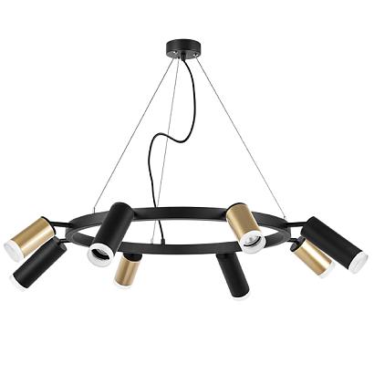 lr0184048740 подвесной светильник rullo 8х50w gu10 черный/золото (571018+214440-4+214487-4+202430-8), доставка по Казахстану 