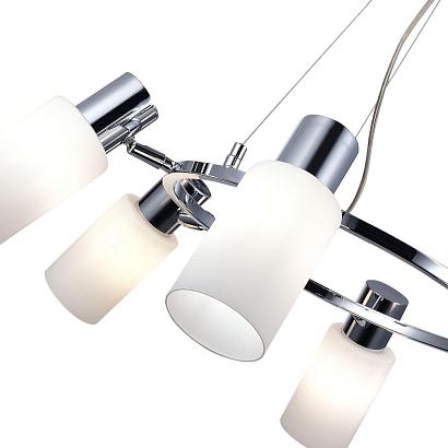 люстры sle1139-103-06 люстра подвесная хром/белый e14 6*60w, доставка по Казахстану 