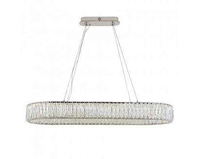 newport 8240 8240/90 oval , подвесной светильник, chrome сlear crystal l90*w30*h10/250 cm  led strip 3100k 42w 4620lm, доставка по Казахстану 