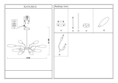 купить Подвесная люстра ST Luce Desima SL1174.303.12 в Алматы, svet.kz, доставка по Казахстану 
