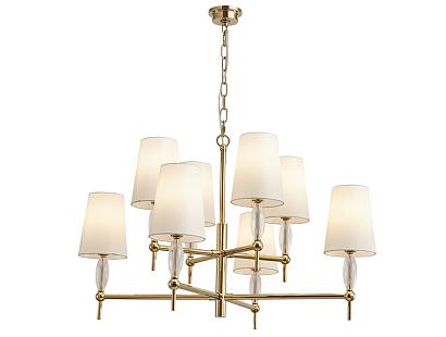 люстры newport 4370 4378/c gold , люстра, gold clear glass shade white d85*46,5/90 cm e14 8*40w, доставка по Казахстану 