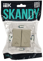 Дополнительная картинка SKANDY Выключ. жалюзи 10А SK-V12B беж. IEK