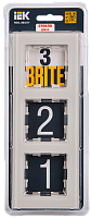 BRITE Рамка 3-мест. РУ-3-2-БрВа стекло ванильный IEK 