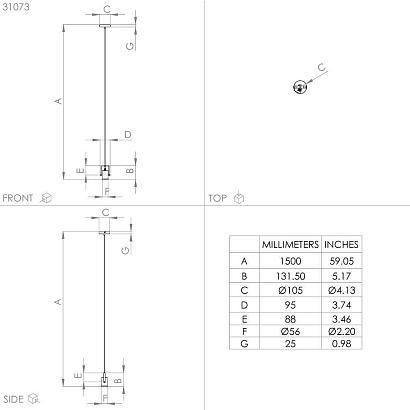 31073 подвесной потолочный светильник calari, доставка по Казахстану 