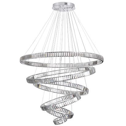 4930/260l l-vision odl24 000 хром/прозрачный металл/хрусталь люстра led 260w 4000k 30600лм vekia, доставка по Казахстану 