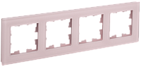 BRITE Рамка 4-мест. РУ-4-2-Бр стекло розовый матовый IEK 