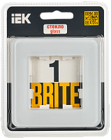 BRITE Рамка 1-мест. РУ-1-2-Бр стекло бел. RE IEK 