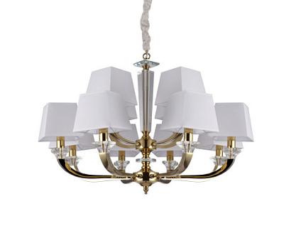 люстры newport 11400 11408+4/c gold , люстра, gold clear crystal shade white d84*h60/150 cm e14 12*60w, доставка по Казахстану 