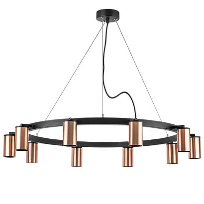 lr020300 подвесной светильник rullo 10х50w gu10 черный/медь (571020+214430-10), доставка по Казахстану 