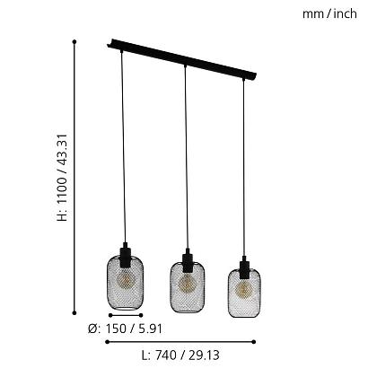 подвесной светильник eglo wrington 43333, доставка по Казахстану 