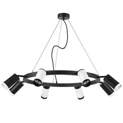 lr01836437467 подвесной светильник rullo 8х50w gu10 черный/белый (571018+214436-4+214437-4+203436-4+203437-4), доставка по Казахстану 