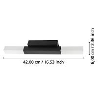 900617 Подсветка для зеркала ALCUDIA, LED 2X5,5W, IP44, L420, H30, A60, алюминий, сталь, черный
