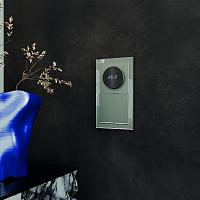 Выключатель встраиваемый VOLTUM S70 двухклавишный с подсветкой 10А, (титан) VLS020206 