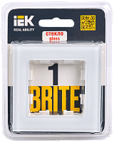 BRITE Рамка 1-мест. РУ-1-2-БрБ стекло бел. IEK 
