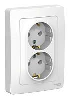 Розетка двухместная Systeme Electric BLANCA, скрытый монтаж, с заземлением, белый, BLNRS001021 