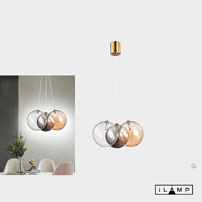 люстры подвесной светильник ilamp drop 8110p/3 brass&multi color, доставка по Казахстану 
