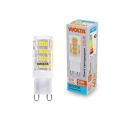 "Светодиодная лампа  WOLTA WSTD-JCD-5W6KG9-C (керамика) ""Капсульная"" JCD 5Вт 460лм 6500K G9 1/10/100/1000" купить в Алматы svet.kz