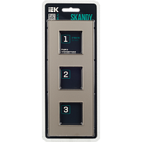 Дополнительная картинка SKANDY Рамка 3-мест. SK-F23Sh стекло шамп. IEK