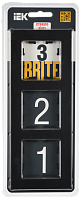 BRITE Рамка 3-мест. РУ-3-2-Бр стекло черн. матовый IEK 