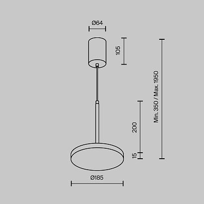 подвесной светильник technical p076pl-l12w4k-w plato, доставка по Казахстану 