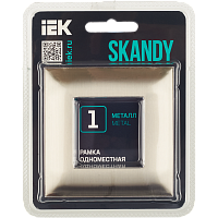 Дополнительная картинка SKANDY Рамка 1-мест. SK-F31N металл никель IEK