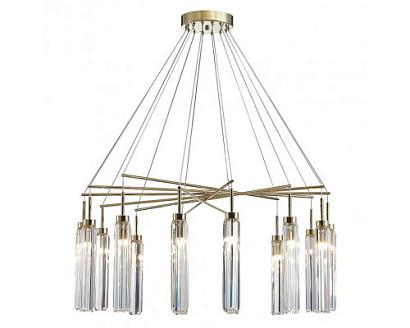 newport 4520 4524+10/s gold , подвесной светильник , gold clear crystal d95*h51 cm g9 14*60w, доставка по Казахстану 