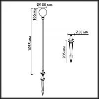 Дополнительная картинка 7121/2GLB NATURE Odeon Light Уличный светильник DANDE