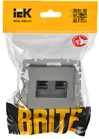 BRITE Роз. комп. 2-ая RJ45 кат.6 РК11-2-БрС сталь IEK 