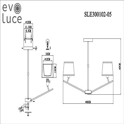 купить Потолочная люстра Evoluce Denice SLE300102-05 в Алматы, svet.kz, доставка по Казахстану 