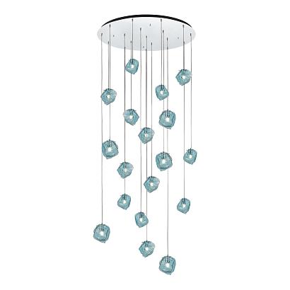 люстры sl1175.113.18 светильник подвесной st-luce хром/светло-голубой e14 18*40w portici, доставка по Казахстану 