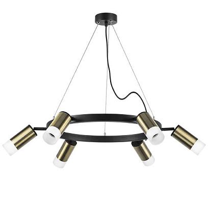 люстры lr0163161 подвесной светильник rullo 6х50w gu10 черный/бронза (571016+214431-6+202431-6), доставка по Казахстану 