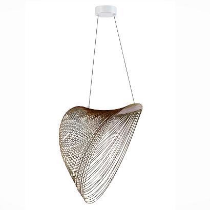 люстры sl6900.503.24 светильник подвесной st-luce белый/древесный led 1*24w 4000k, доставка по Казахстану 