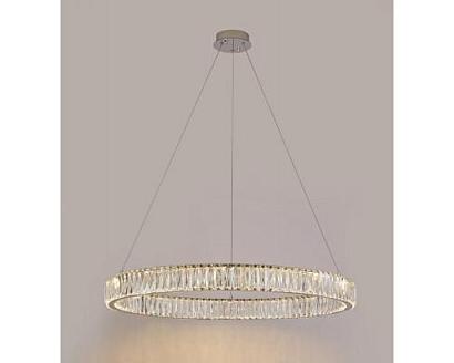 newport 8240 8240/80 chrome , подвесной светильник, chrome сlear crystal d80*h7,6 см led 50w 3100k 5500lm, доставка по Казахстану 