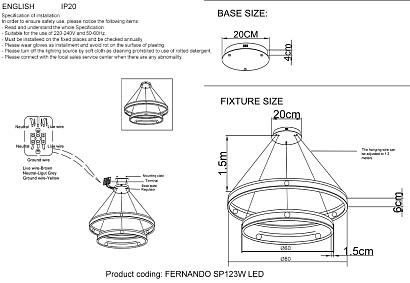подвесной светильник crystal lux fernando sp123w led  black/gold crystal lux 0621/302n, доставка по Казахстану 