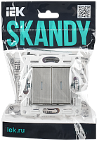 SKANDY Выключ. 2-кл. с инд. 10А SK-V09N никель IEK 