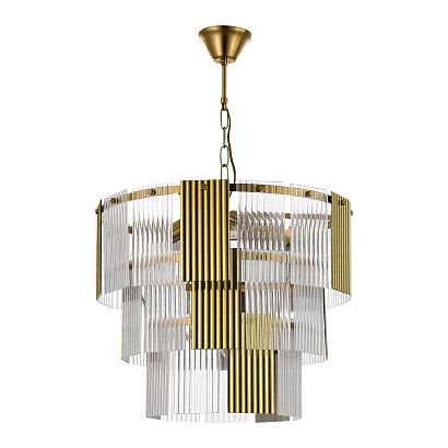 люстры sle1123-303-07 люстра подвесная латунь/золотистый, прозрачный e14 7*40w tresa, доставка по Казахстану 