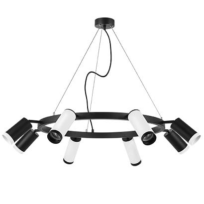 люстры lr01886437467 подвесной светильник rullo 8х50w gu10 черный/белый (571018+214486-4+214437-4+203436-4+203437-4), доставка по Казахстану 
