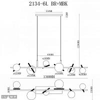 светильник подвесной ilamp golden 2134-6l br+mbk, доставка по Казахстану 