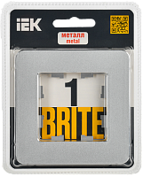 BRITE Рамка 1-мест. РУ-1-1-Бр металл алюм. RE IEK 