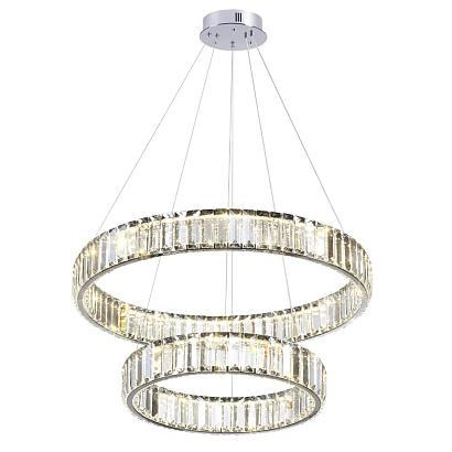 4930/60l l-vision odl24 000  хром/прозрачный металл/хрусталь люстра led 60w 4000k 7140лм vekia, доставка по Казахстану 