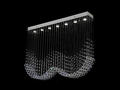 newport 8400 8407/pl chrome , потолочный светильник, chrome clear crystal l120*w20*h90 cm gu10 7*50w, доставка по Казахстану 