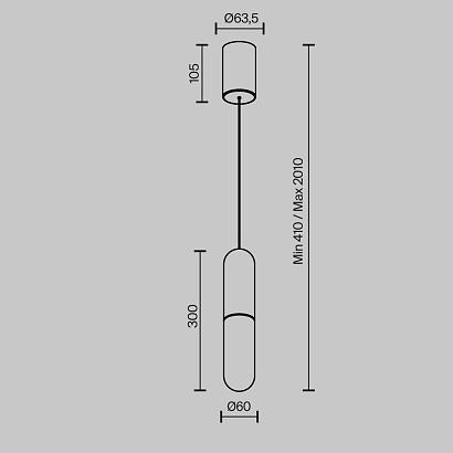 подвесной светильник technical p101pl-l300-12w3k-b, доставка по Казахстану 