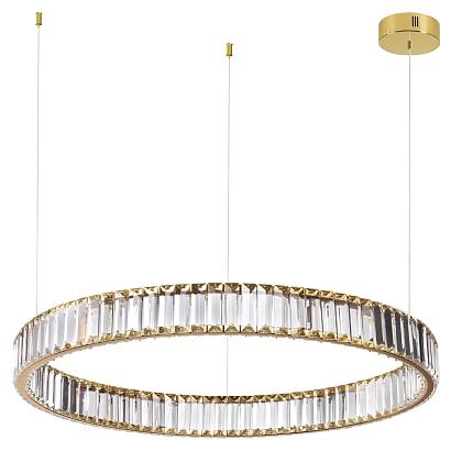 5015/45l l-vision odl23 425 золотой/прозрачный металл/хрусталь люстра led 45w 4000k 5350лм vekia, доставка по Казахстану 
