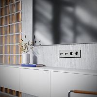Розетка телевизионная встраиваемая VOLTUM S70 TV+RJ45 кат. 6, (кашемир) 