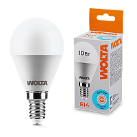 Дополнительная картинка Светодиодная лампа WOLTA 25W45GL10E14   Шар   G45 10Вт 825лм 6500К Е14 1/50