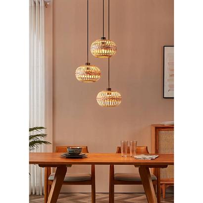 43864 подвесной светильник 'amsfield 1, сталь, дерево, для использования с лампами накаливания, доставка по Казахстану 