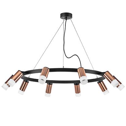 lr0203001 подвесной светильник rullo 10х50w gu10 черный/медь (571020+214430-10+202431-10), доставка по Казахстану 