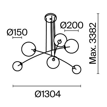 подвесная люстра  maytoni mod172pl-06b, доставка по Казахстану 