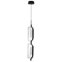 5003/20l l-vision odl23 283 черный матовый/прозрачный/стекло подвес led 20w 3000k kavia, доставка по Казахстану 