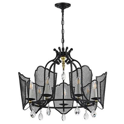 люстры 744077 (md21053-7a) люстра castello 7х40w e14 черный/золото (в комплекте), доставка по Казахстану 